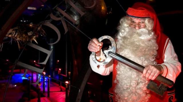 Santa Claus Trip With Husky & Reindeer Sleigh and Snowmobile